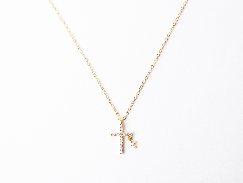 Double Cross Necklace